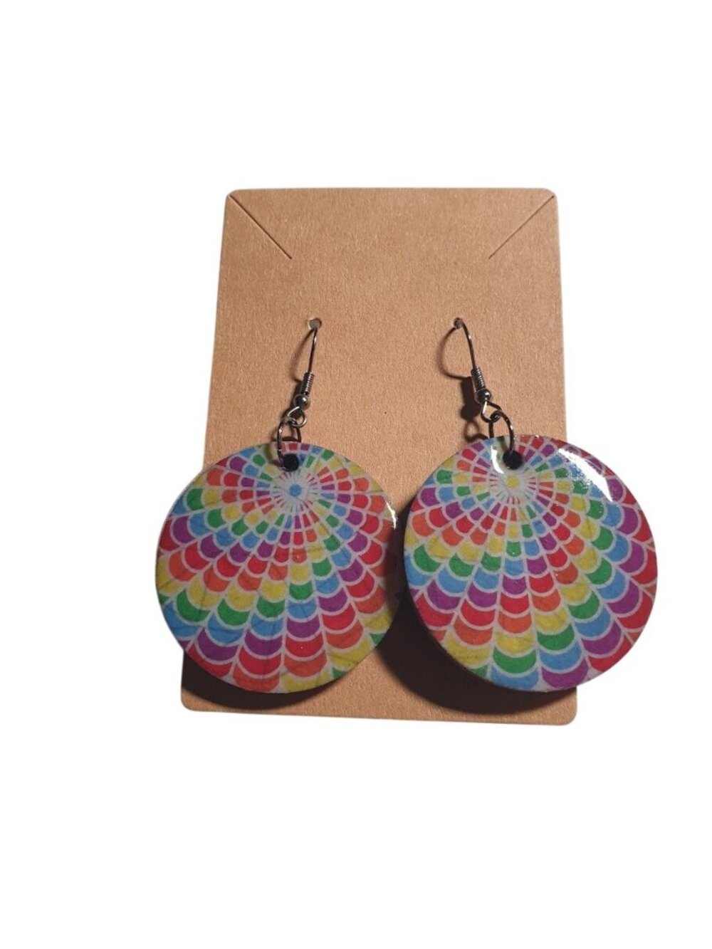 Rainbow Pride School Round Dangle Earring Colorful Lightweight Drop Jewelry Gift